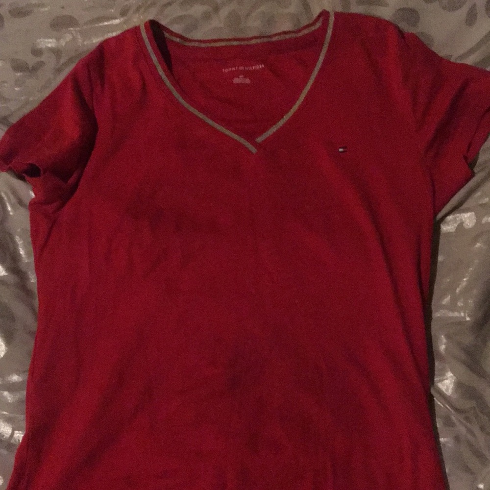 TommyHilfiger red and gold shirt